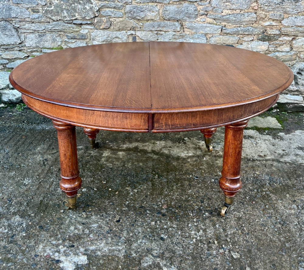 Victorian Oak Extending Dining Table by Howard & Sons