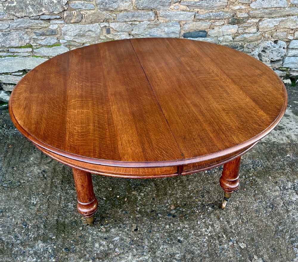 Victorian Oak Extending Dining Table by Howard & Sons View II