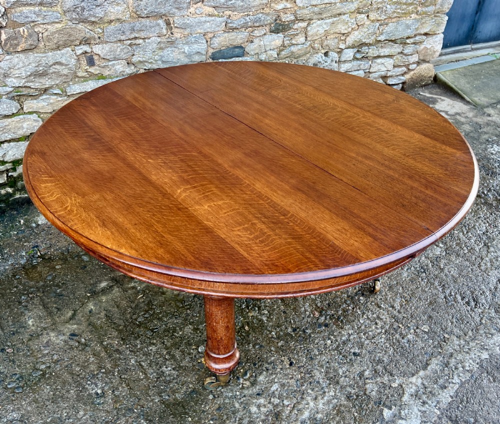 Victorian Oak Extending Dining Table by Howard & Sons View IV