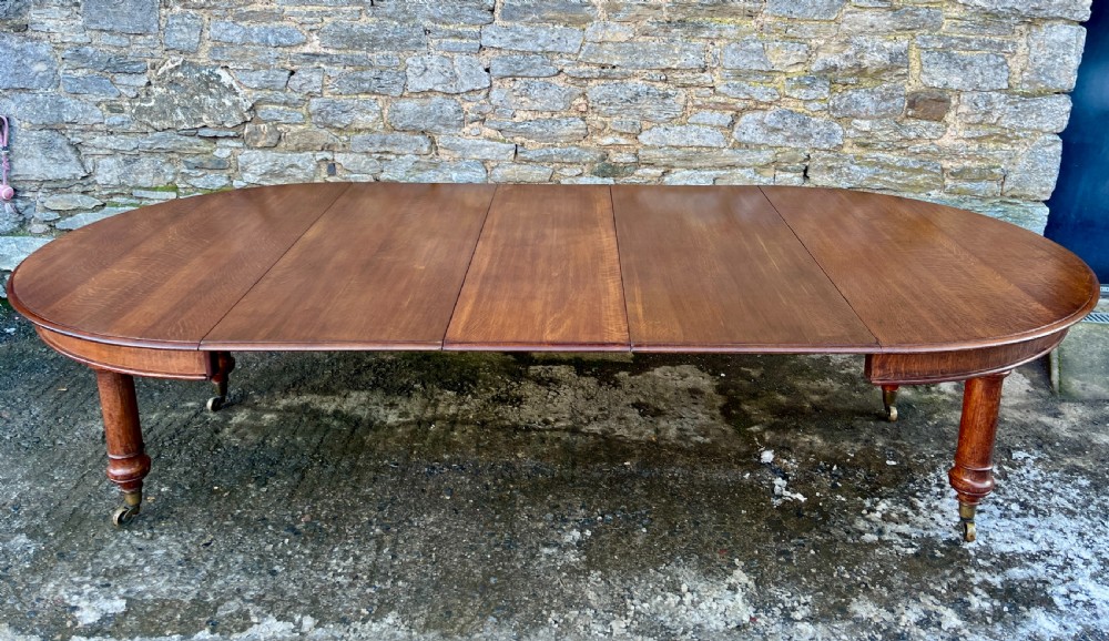 Victorian Oak Extending Dining Table by Howard & Sons View VIII