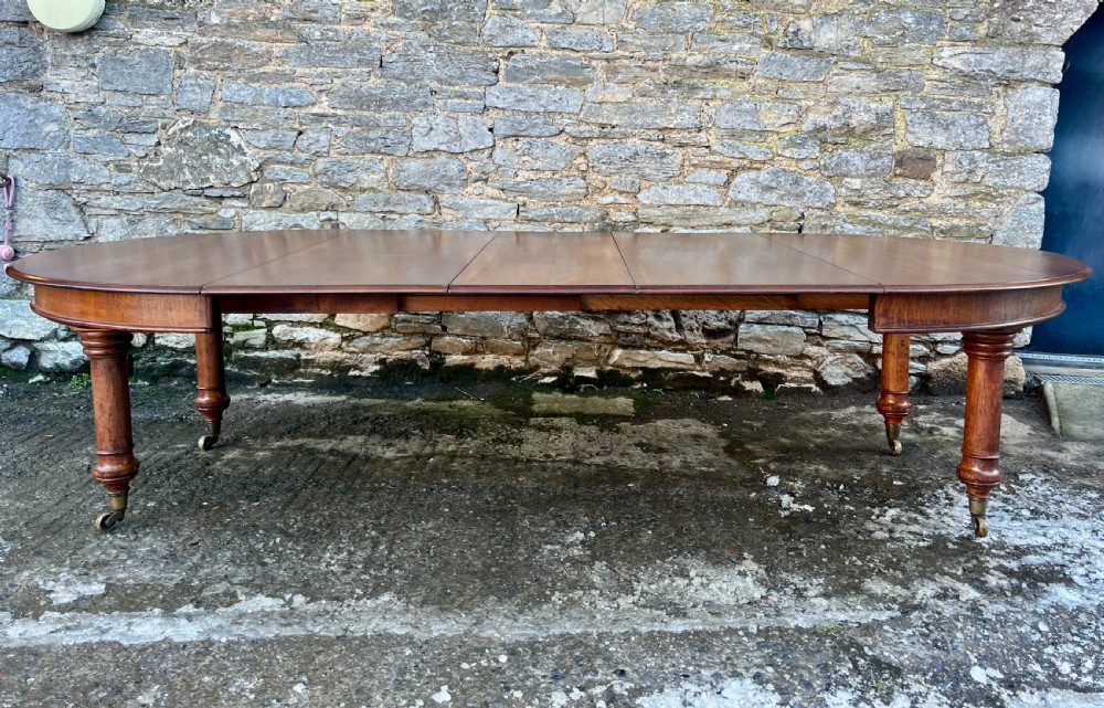 Victorian Oak Extending Dining Table by Howard & Sons View IX