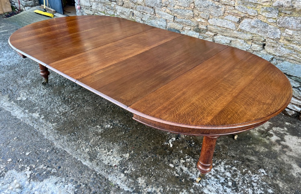 Victorian Oak Extending Dining Table by Howard & Sons View XI