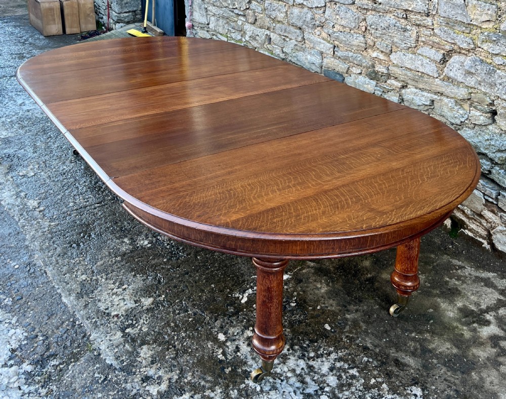 Victorian Oak Extending Dining Table by Howard & Sons View XII