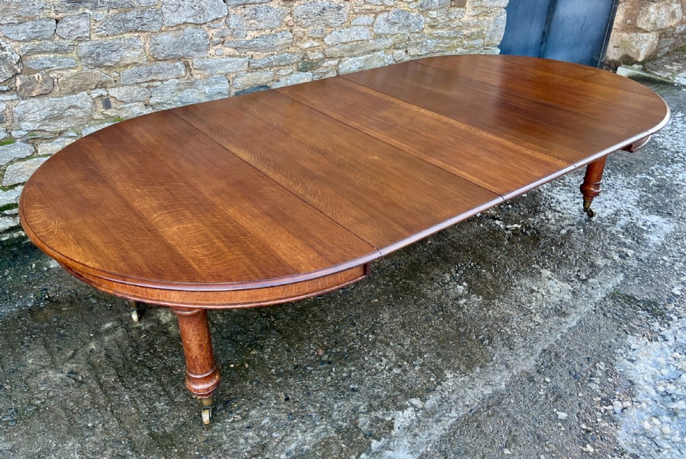 Victorian Oak Extending Dining Table by Howard & Sons View XIII