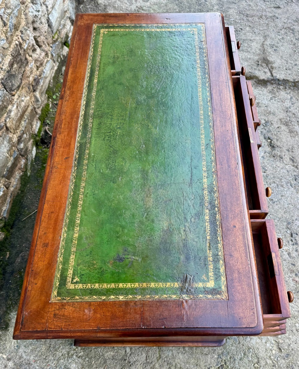 Victorian Mahogany Pedestal Desk View VIII