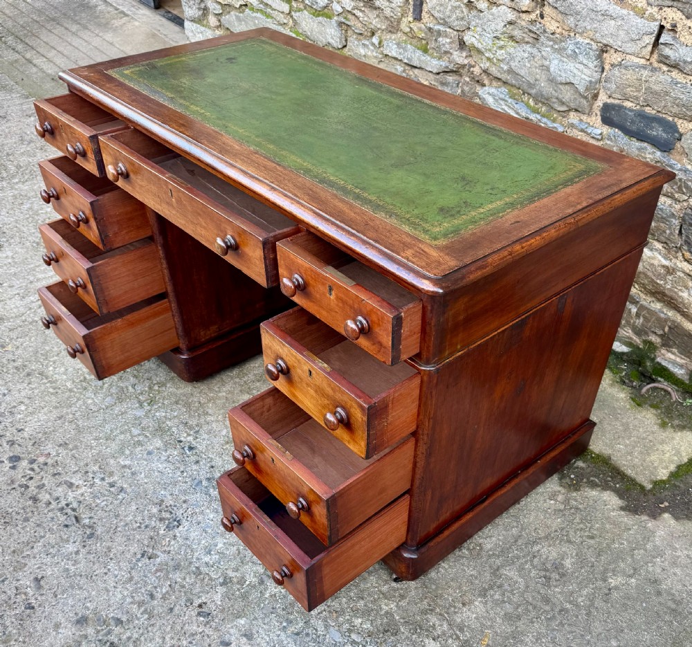 Victorian Mahogany Pedestal Desk View X