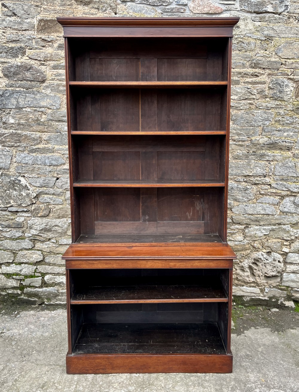 Large Victorian Mahogany Open Bookcase