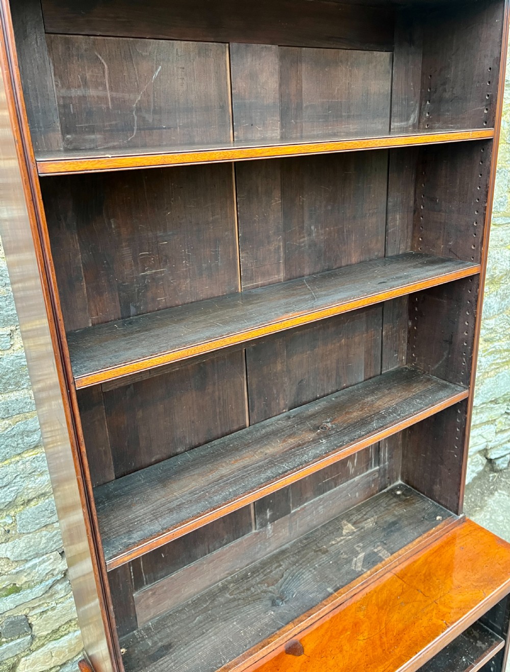 Large Victorian Mahogany Open Bookcase View VIII