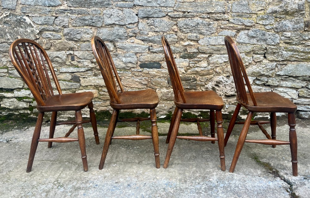 Set of 4 Victorian Elm Hoop Back Chairs View X