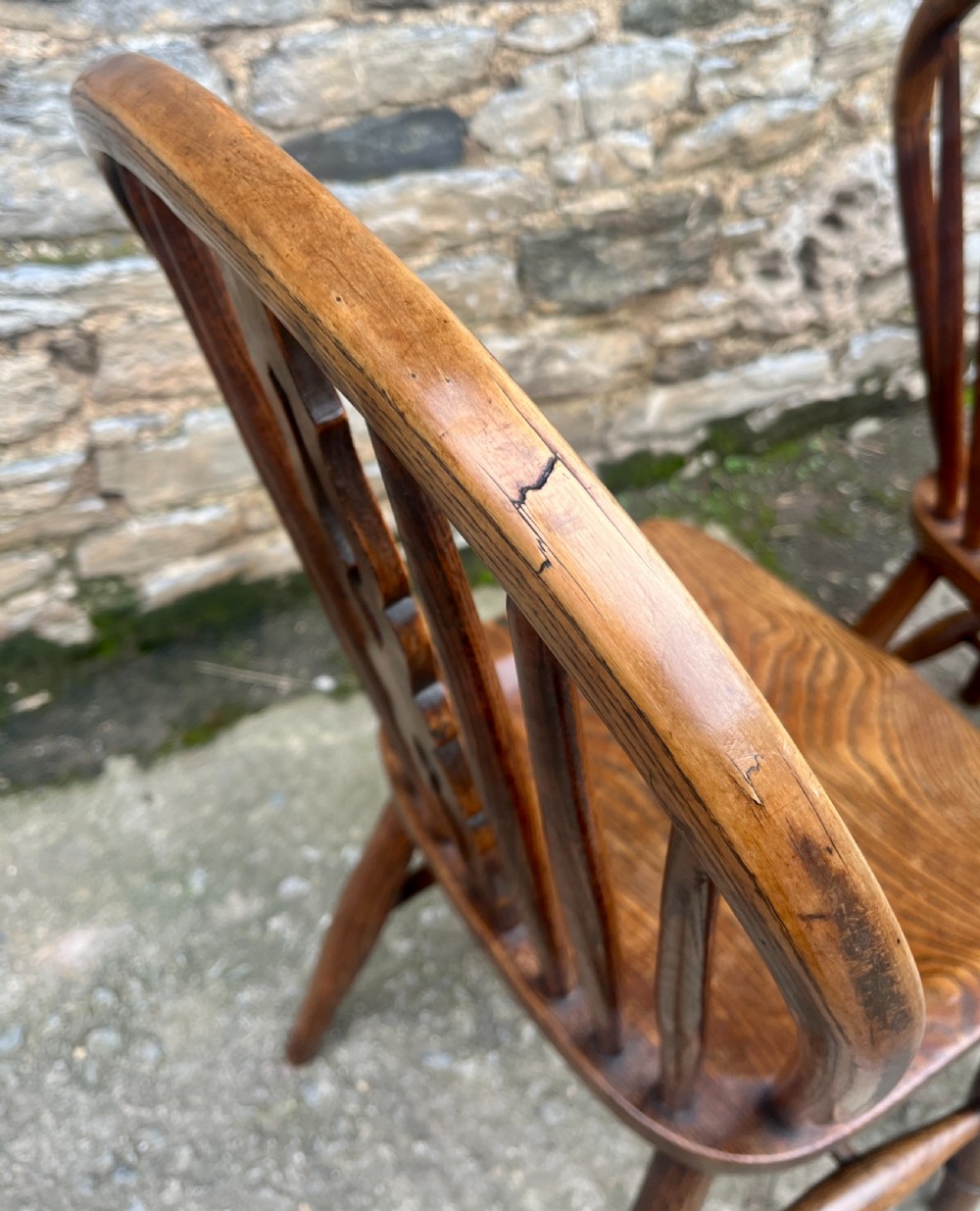 Set of 4 Victorian Elm Hoop Back Chairs View XVII