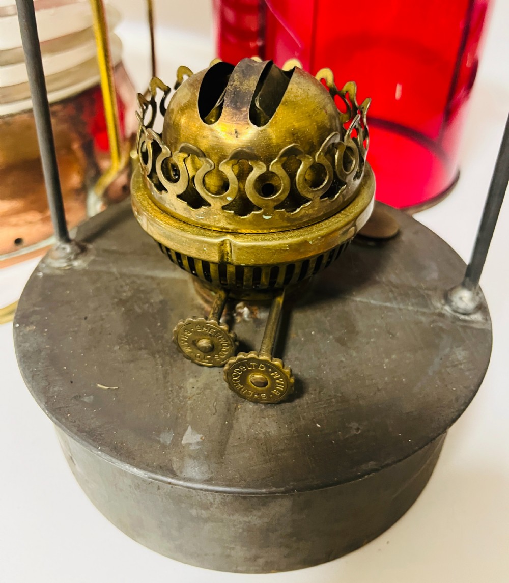 Antique Copper Ship’s Lamp with Oil Burner View X