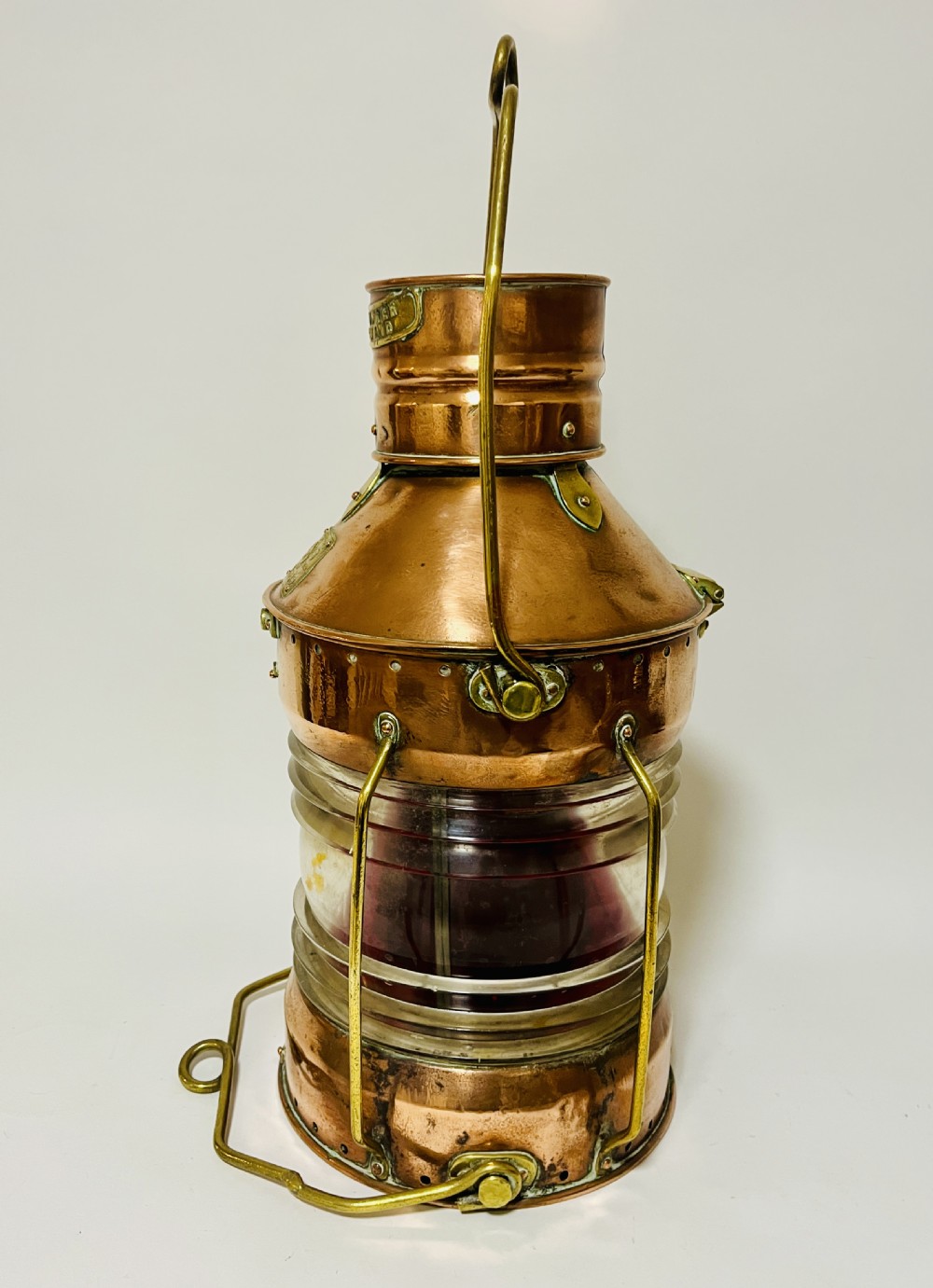 Antique Copper Ship’s Lamp with Oil Burner View XI