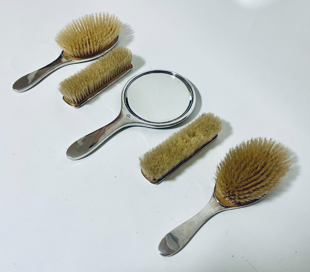 5-Piece Art Deco Tortoiseshell and Silver Vanity Set
 View VI