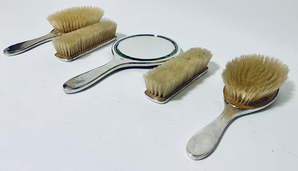 5-Piece Art Deco Tortoiseshell and Silver Vanity Set
 View VII