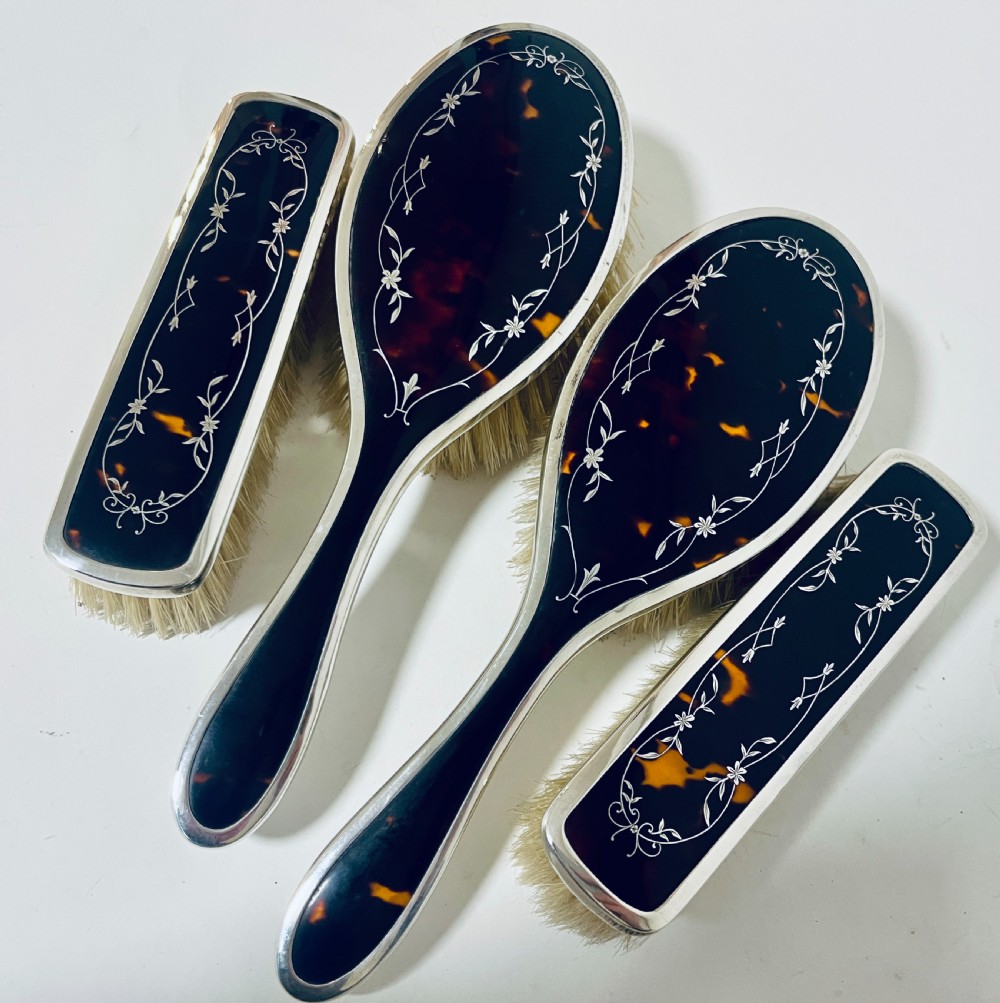 5-Piece Art Deco Tortoiseshell and Silver Vanity Set
 View IX