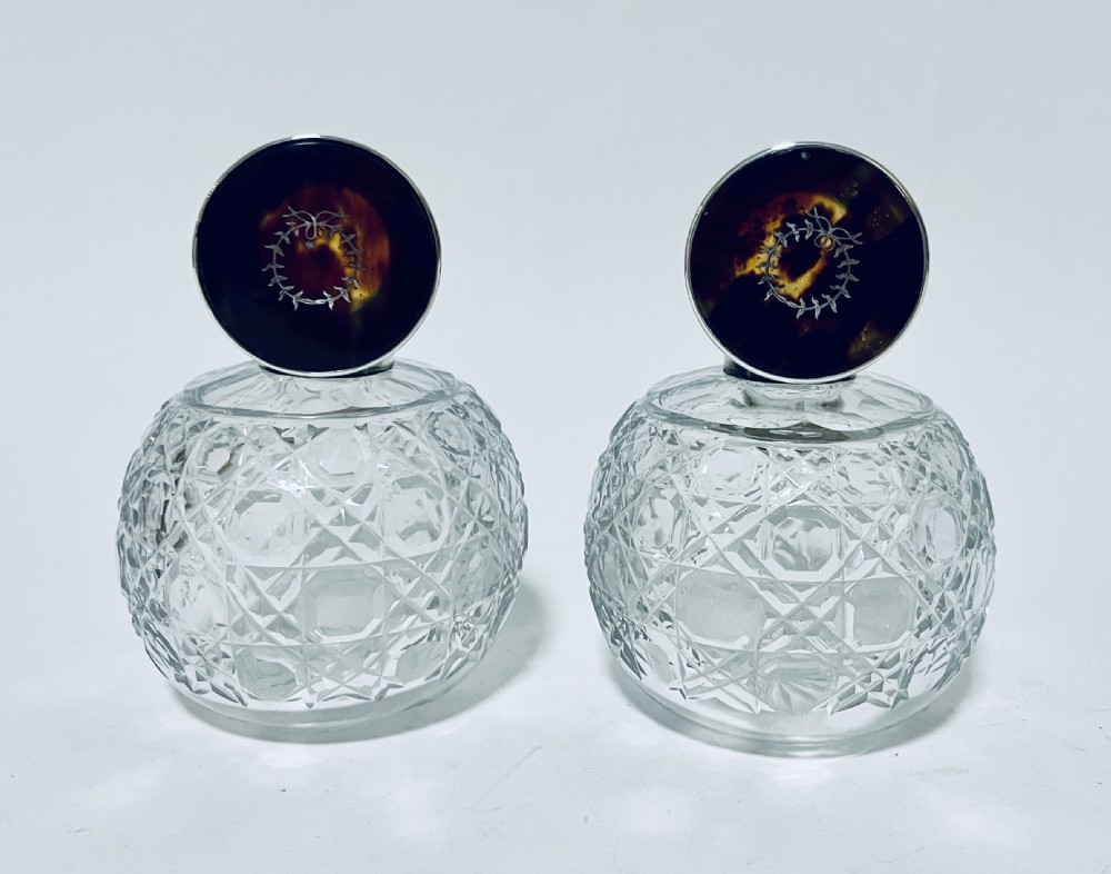 Pair of Tortoiseshell and Silver Scent Bottles View XII