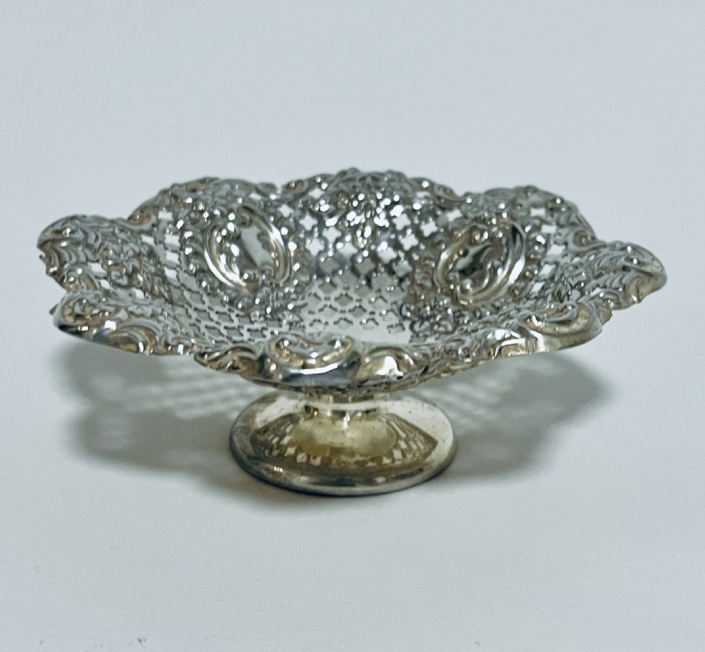 Antique Silver Pierced Dish