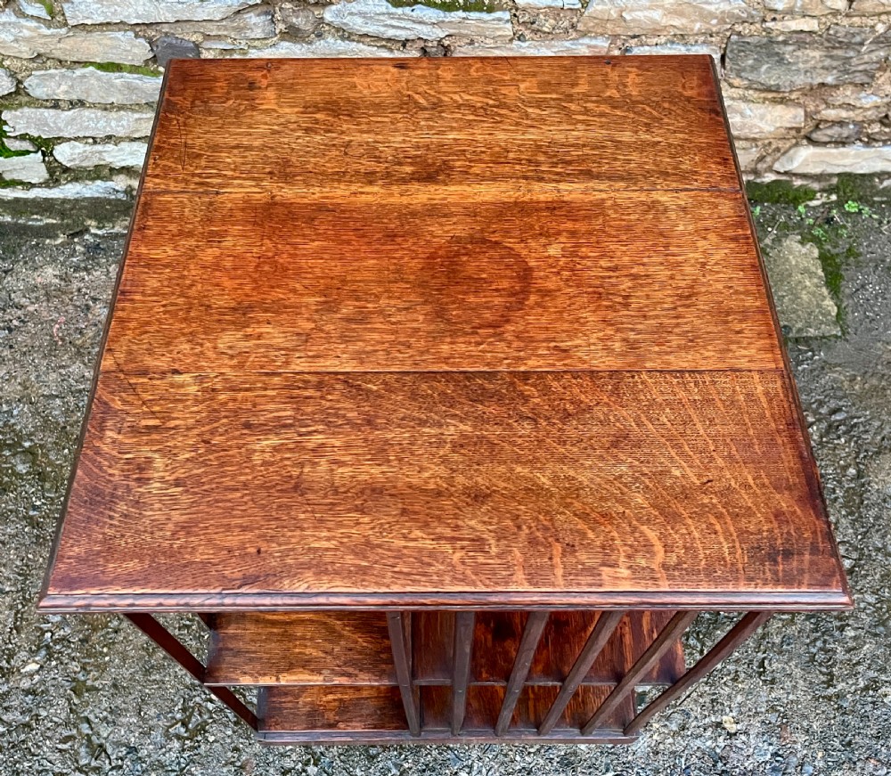 Antique Oak Revolving Bookcase View VII