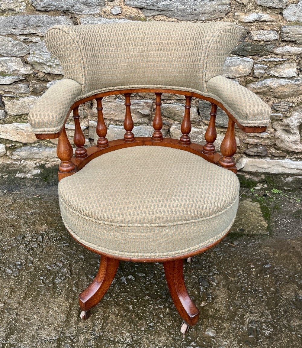 Victorian Oak Swivel Office Chair