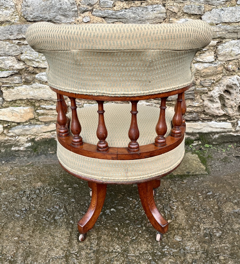 Victorian Oak Swivel Office Chair View IV