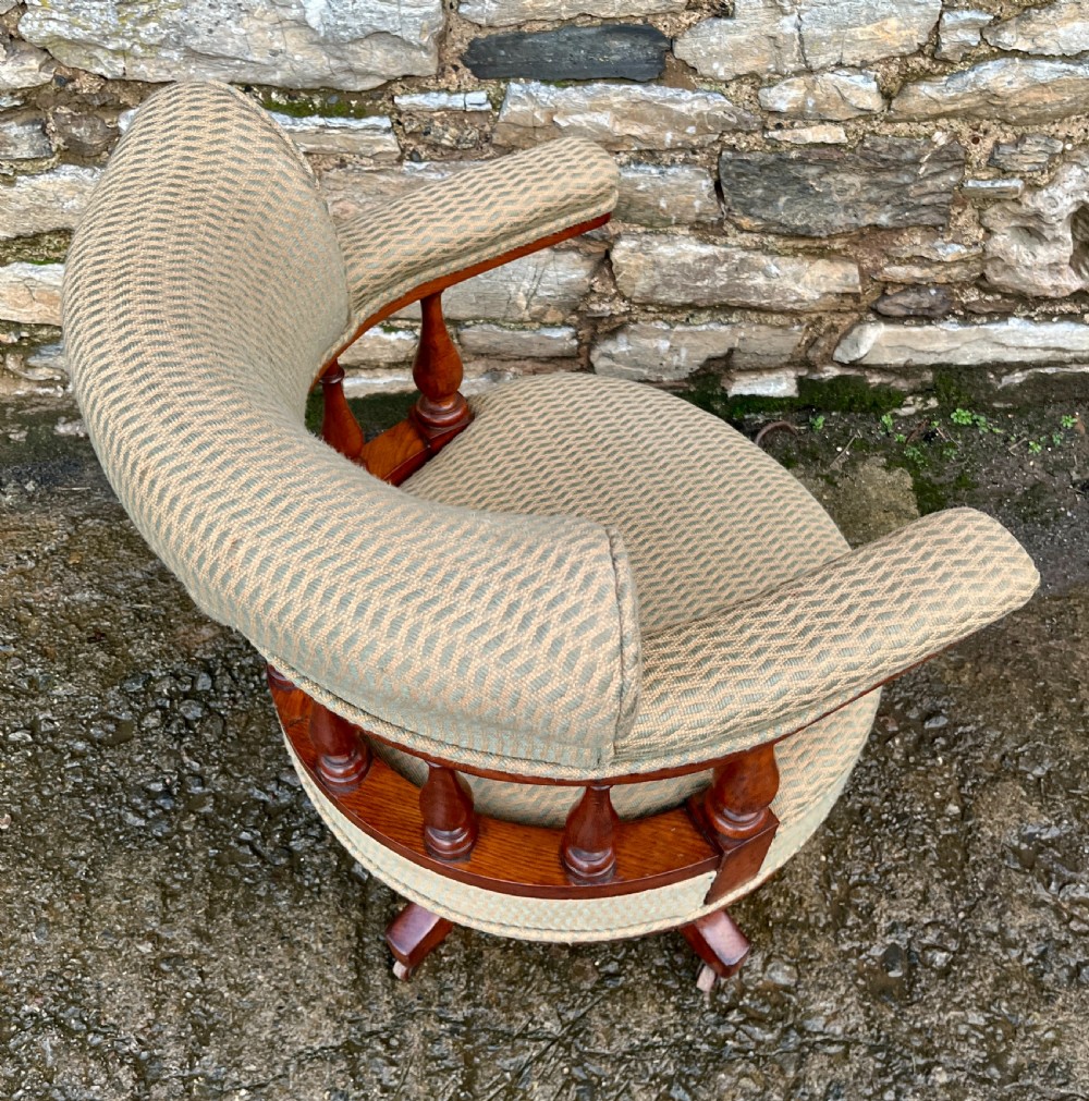 Victorian Oak Swivel Office Chair View VI
