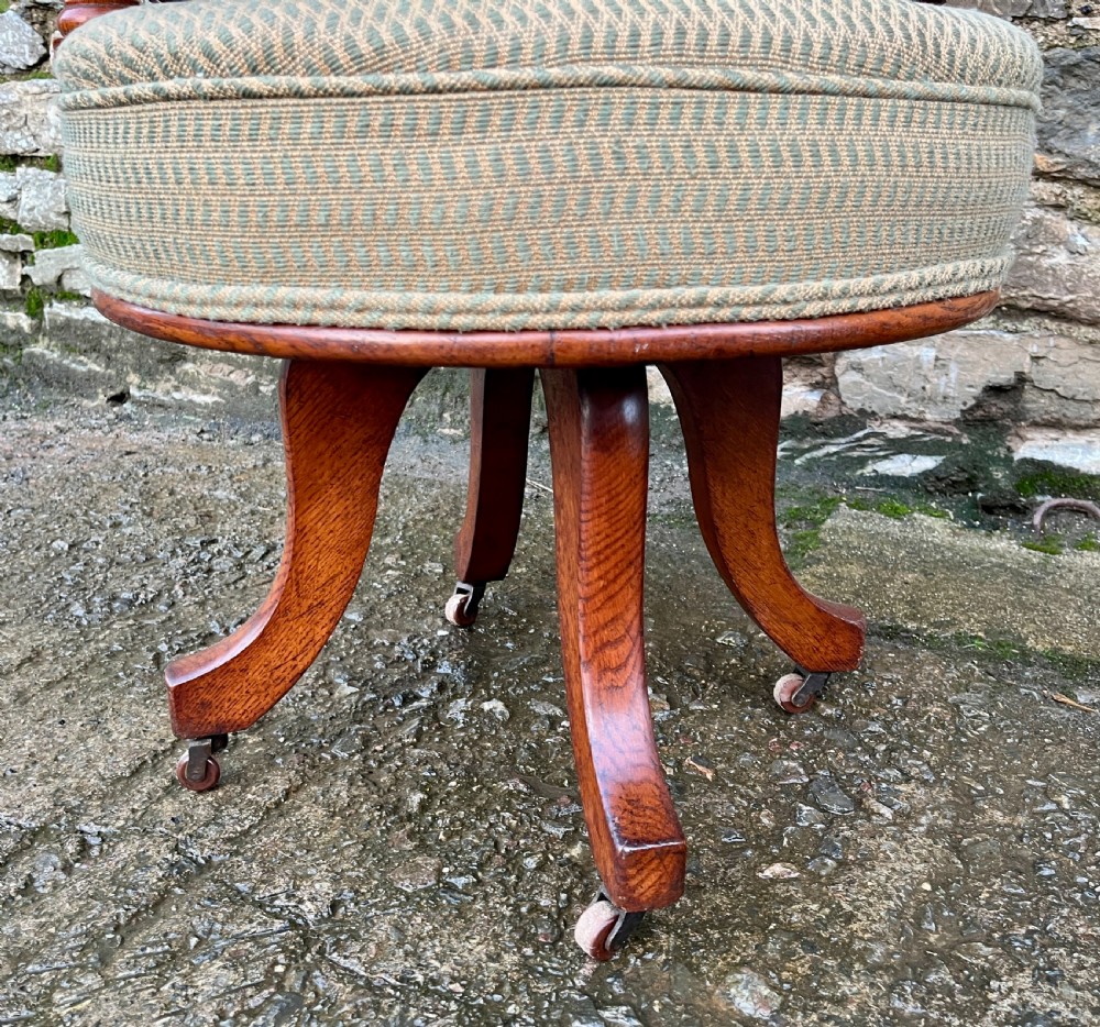 Victorian Oak Swivel Office Chair View XI