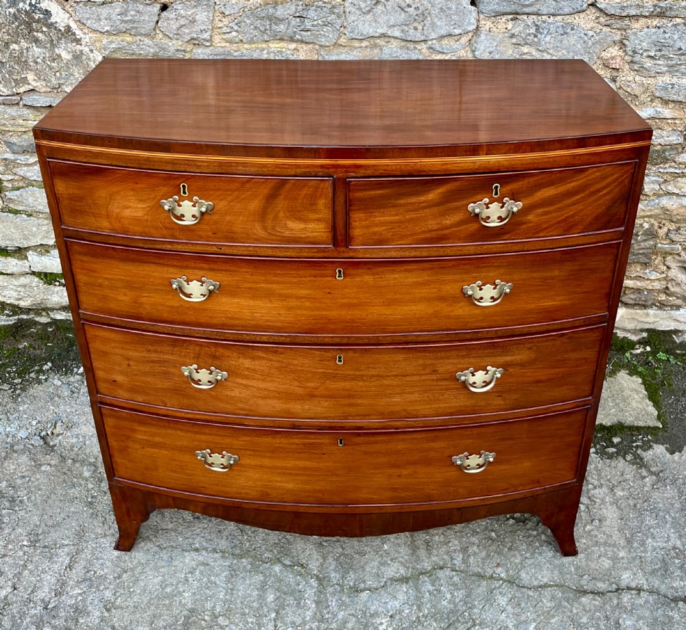 Regency Mahogany Bow Front Chest of Drawers View II