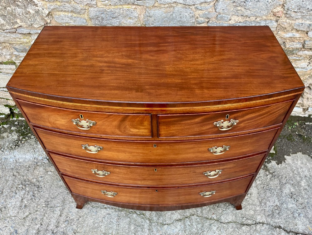 Regency Mahogany Bow Front Chest of Drawers View III