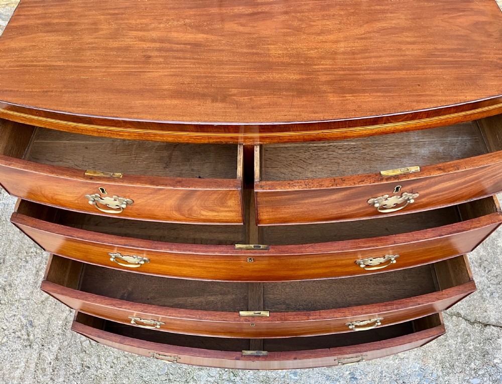 Regency Mahogany Bow Front Chest of Drawers View V