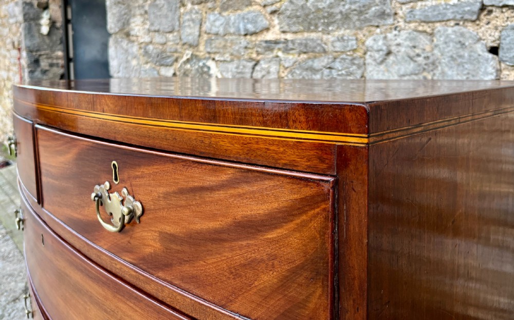 Regency Mahogany Bow Front Chest of Drawers View IX