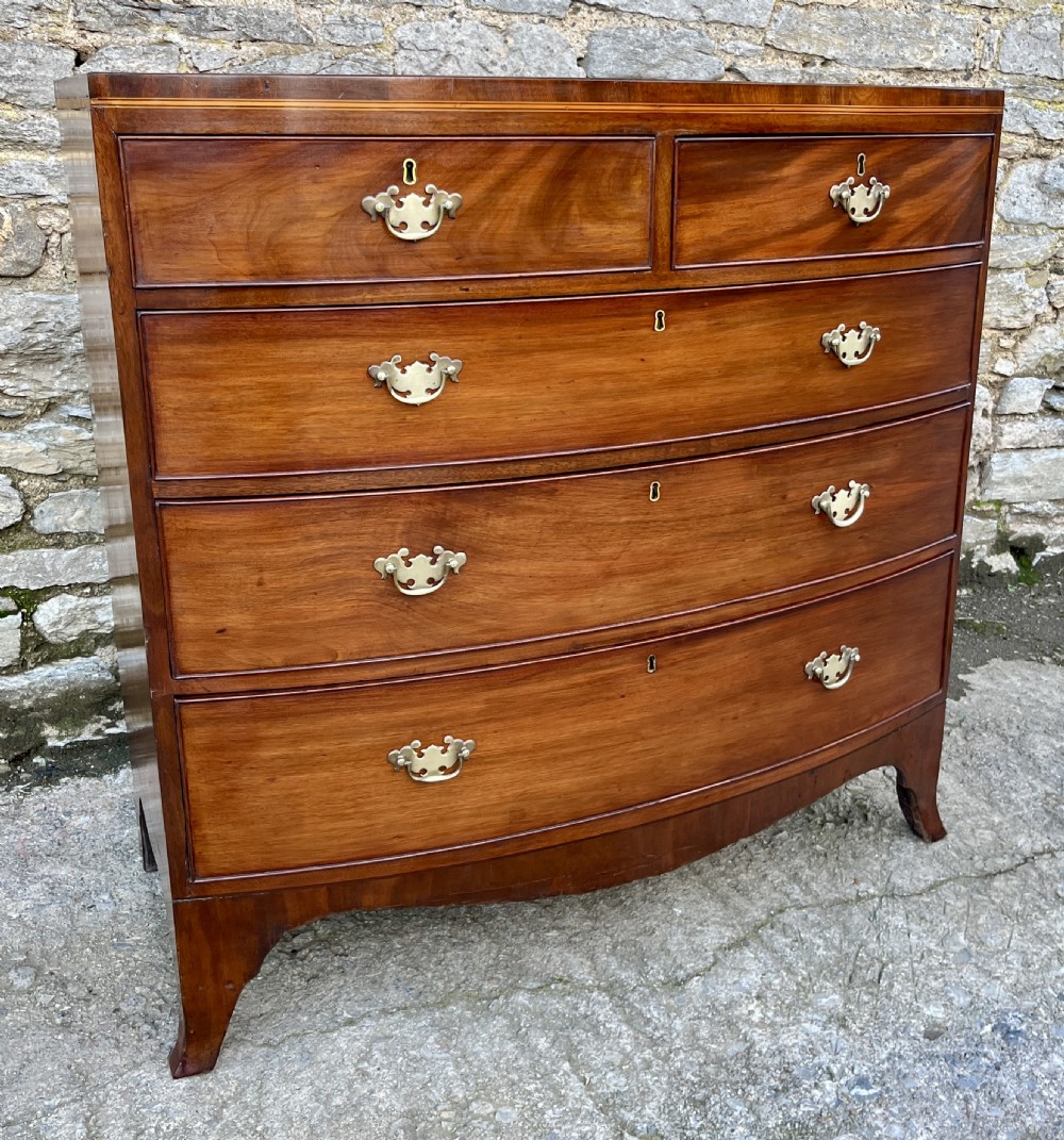 Regency Mahogany Bow Front Chest of Drawers View XII