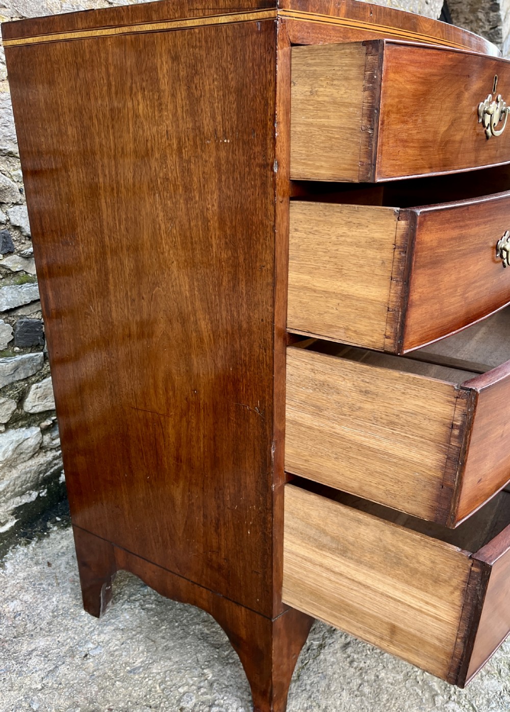 Regency Mahogany Bow Front Chest of Drawers View XVIII