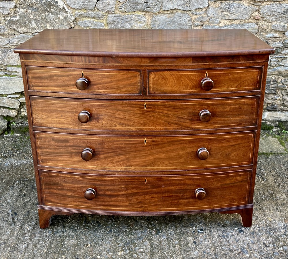 Regency Mahogany Bow Front Chest of Drawers
