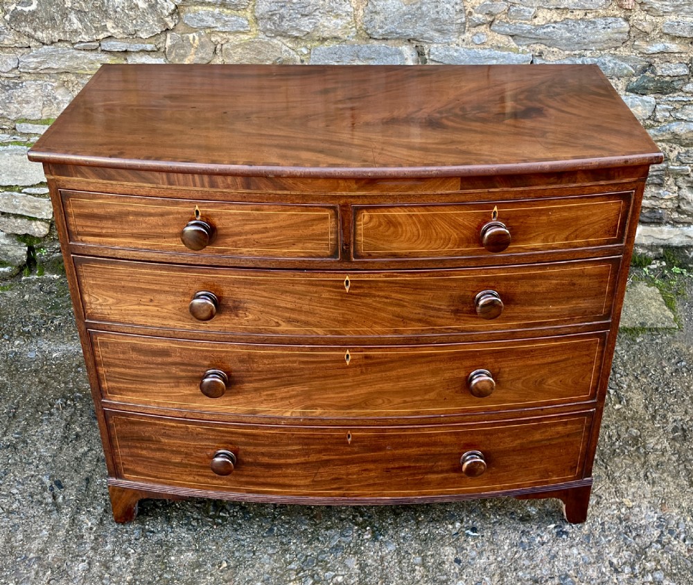 Regency Mahogany Bow Front Chest of Drawers View II