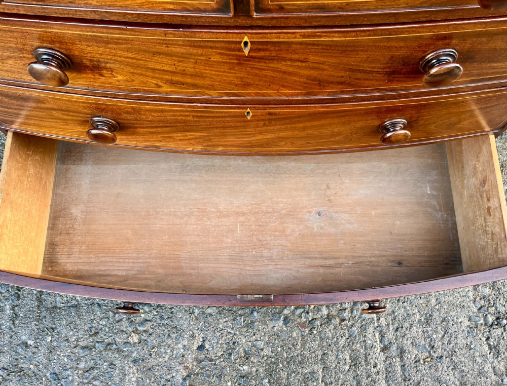 Regency Mahogany Bow Front Chest of Drawers View XV