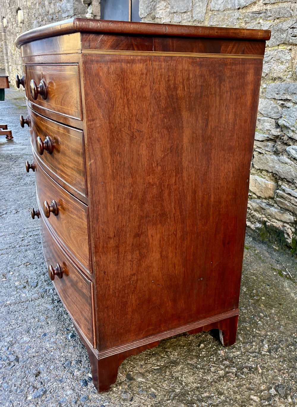 Regency Mahogany Bow Front Chest of Drawers View XVIII