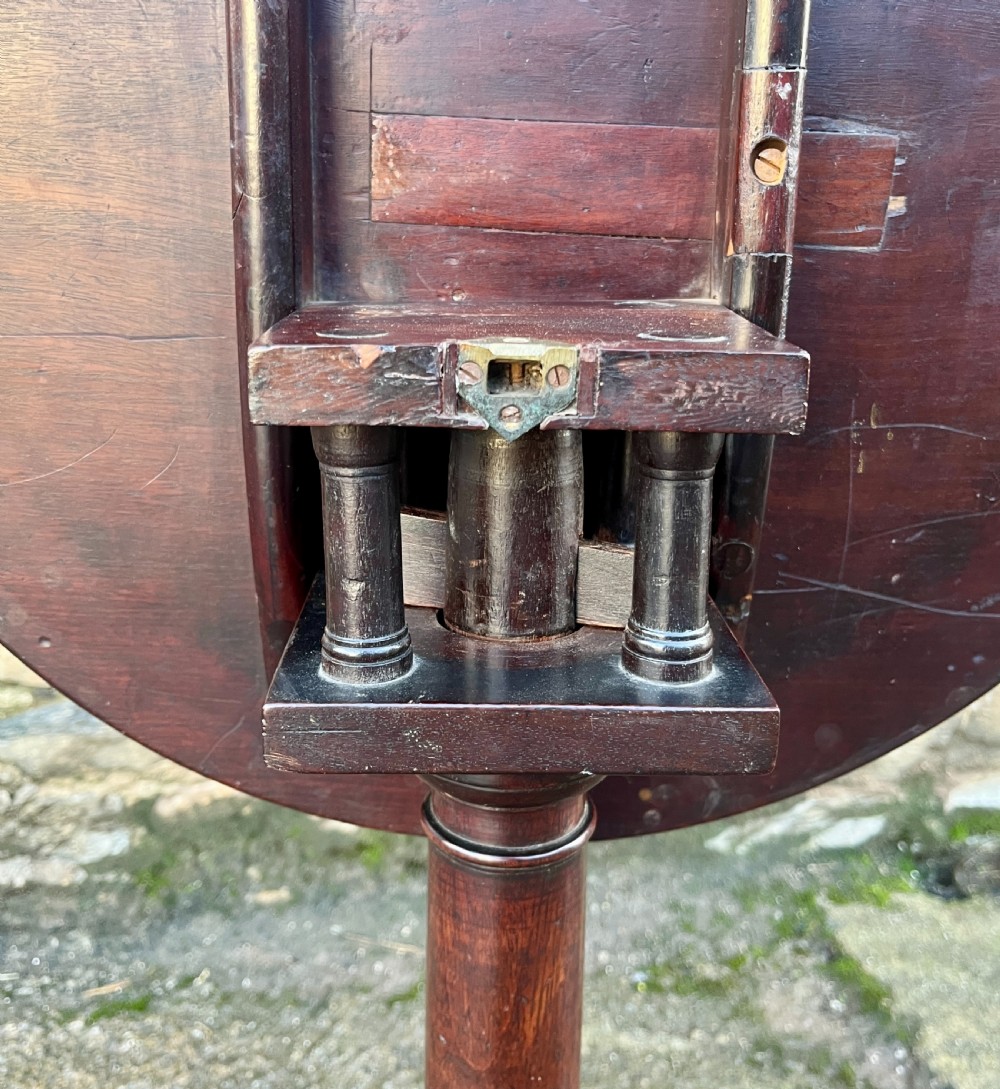 Georgian Mahogany Birdcage Tilt Top Table View V