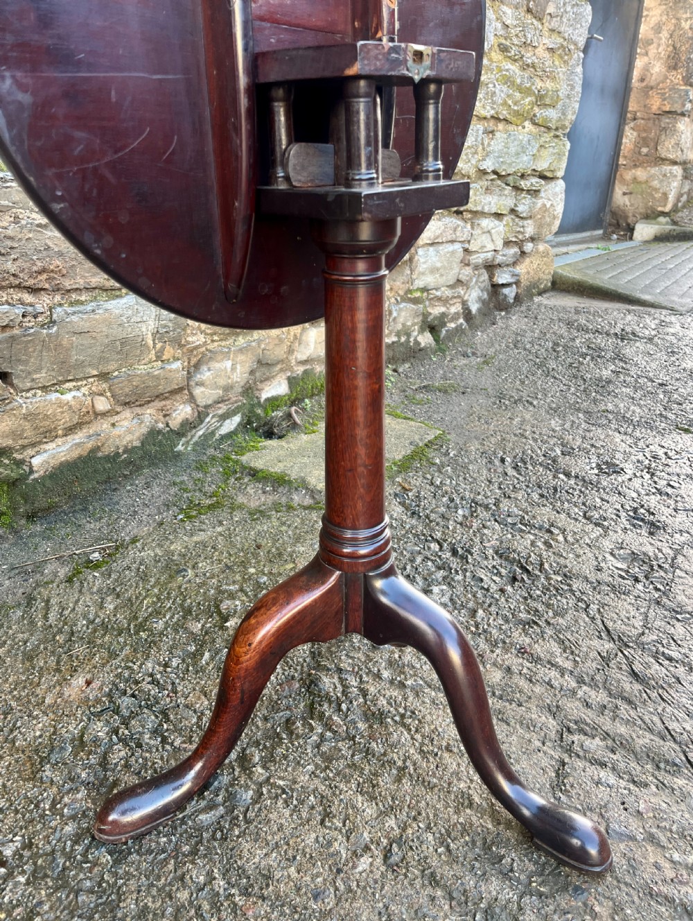 Georgian Mahogany Birdcage Tilt Top Table View VII