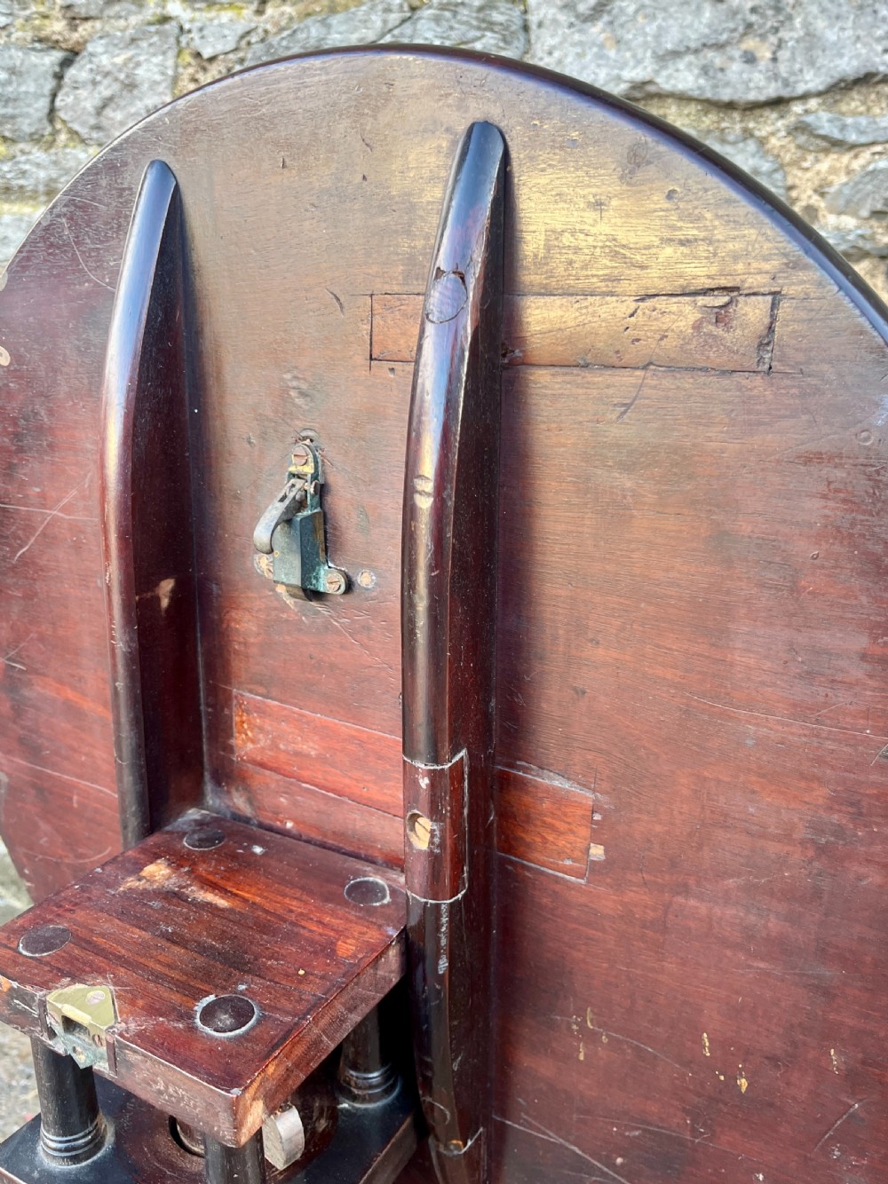 Georgian Mahogany Birdcage Tilt Top Table View IX