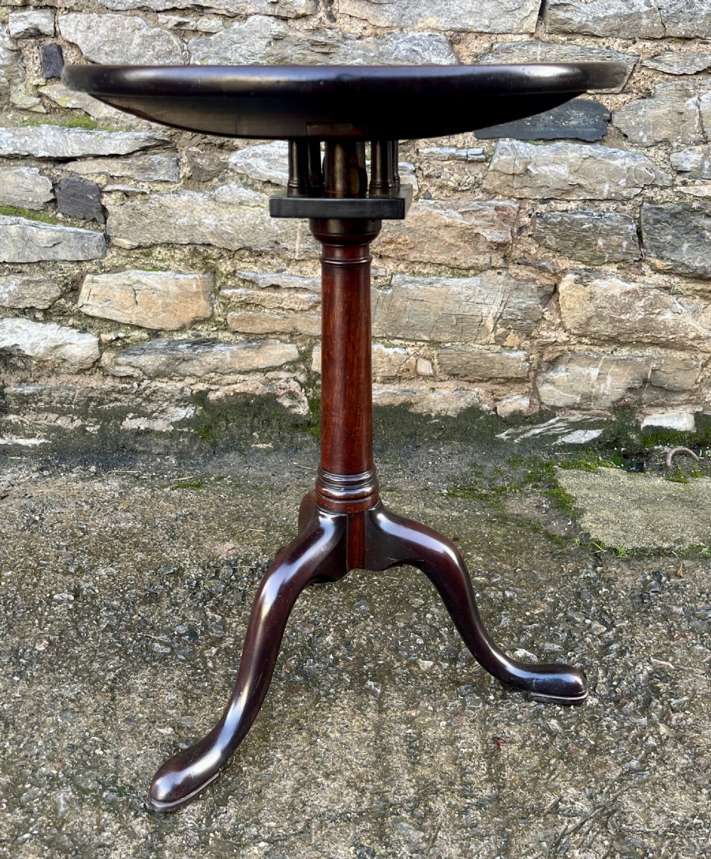 Georgian Mahogany Birdcage Tilt Top Table View XII