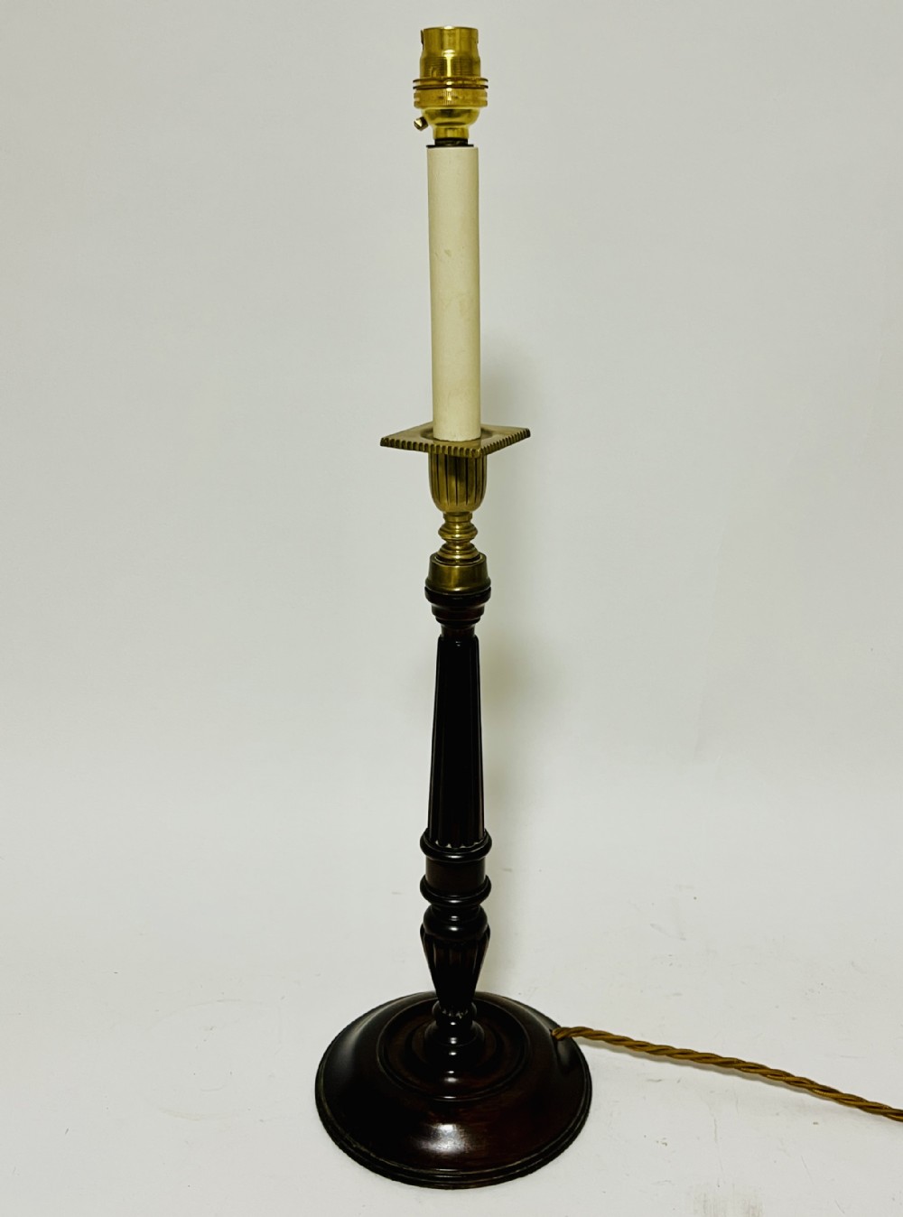 Antique Mahogany Candlestick Table Lamp