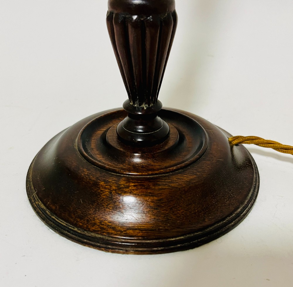 Antique Mahogany Candlestick Table Lamp View II
