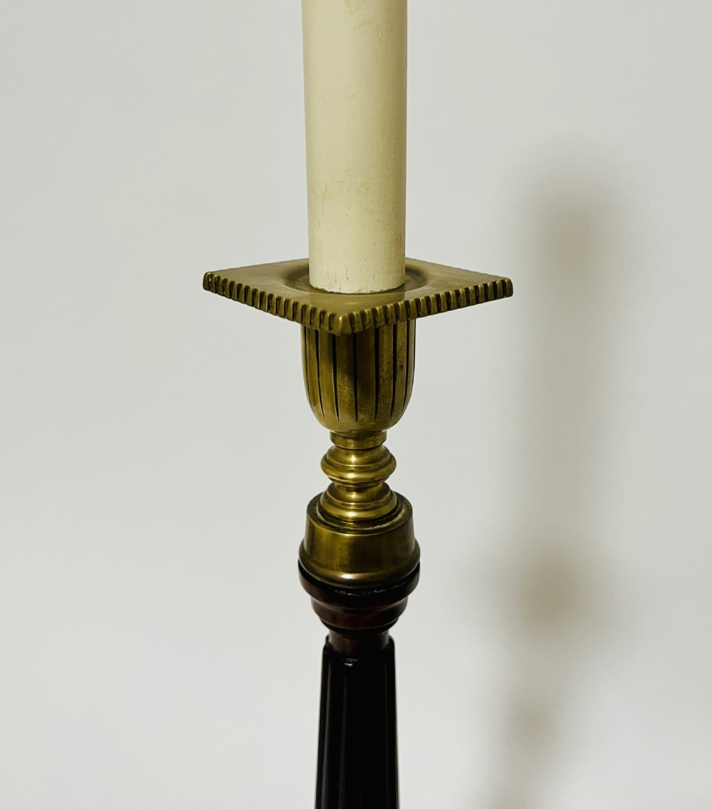 Antique Mahogany Candlestick Table Lamp View III
