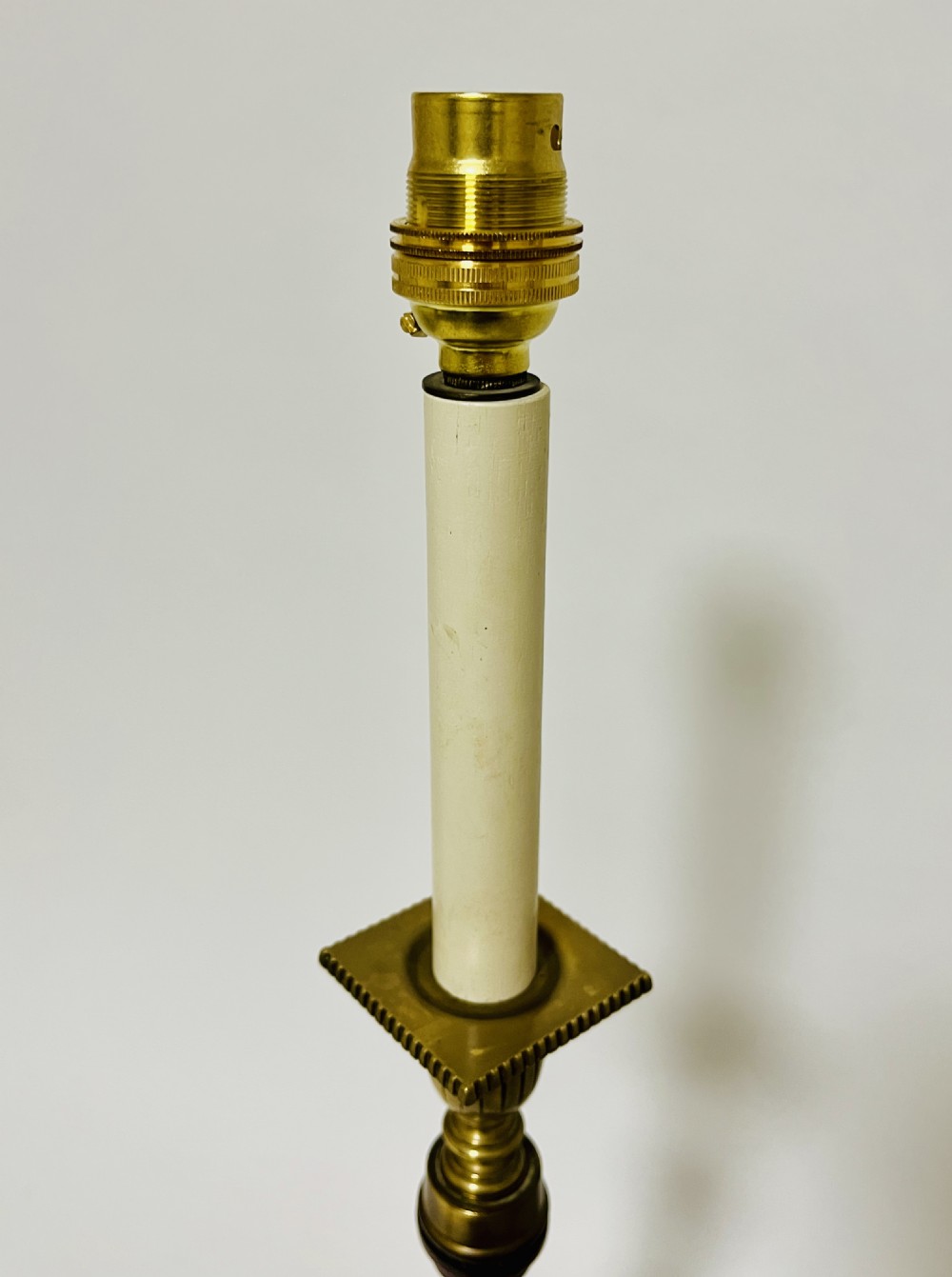 Antique Mahogany Candlestick Table Lamp View IV