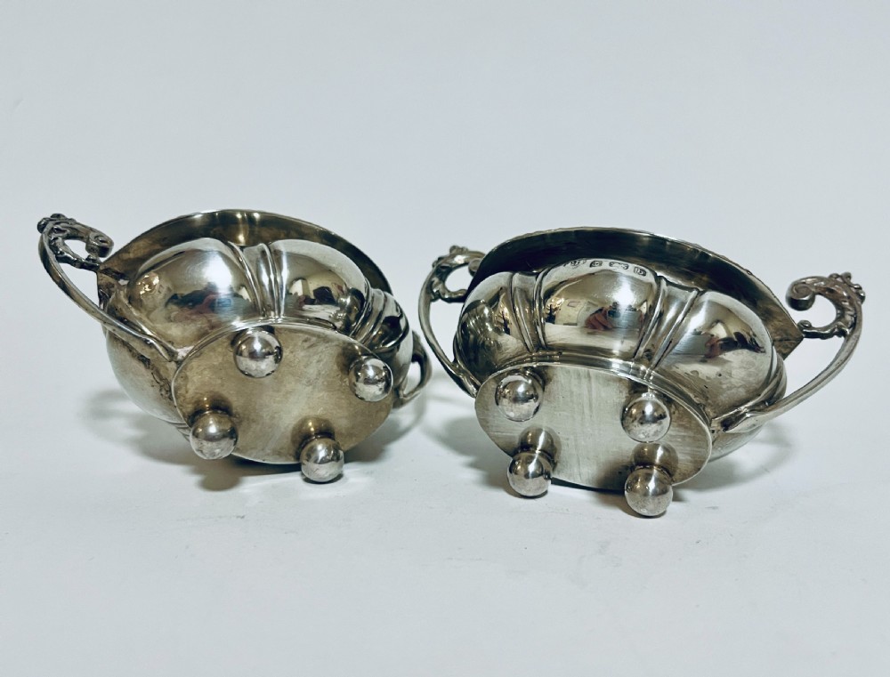 Pair of Antique Silver Salts and Spoons View VII
