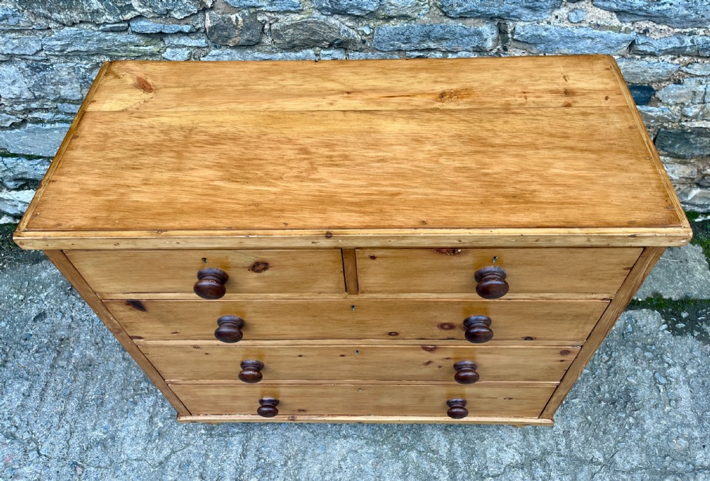 Antique Stripped Pine Chest of Drawers View III