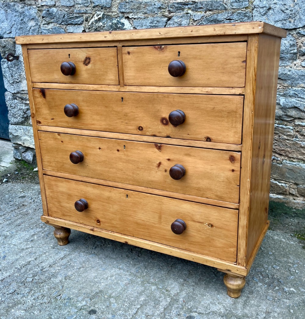 Antique Stripped Pine Chest of Drawers View V