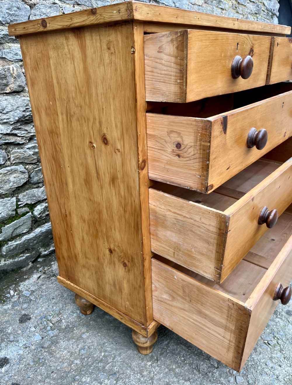 Antique Stripped Pine Chest of Drawers View XI