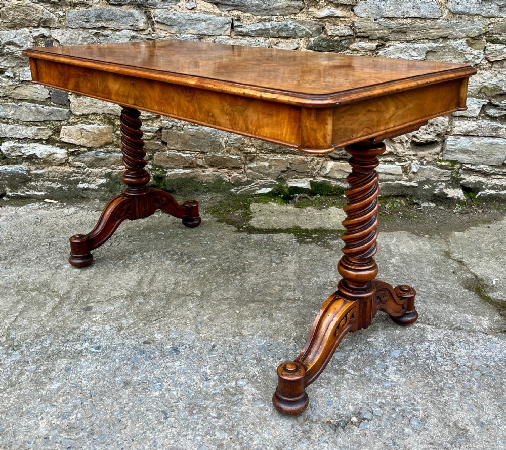 Victorian Walnut Library Table by Hindley & Sons View III
