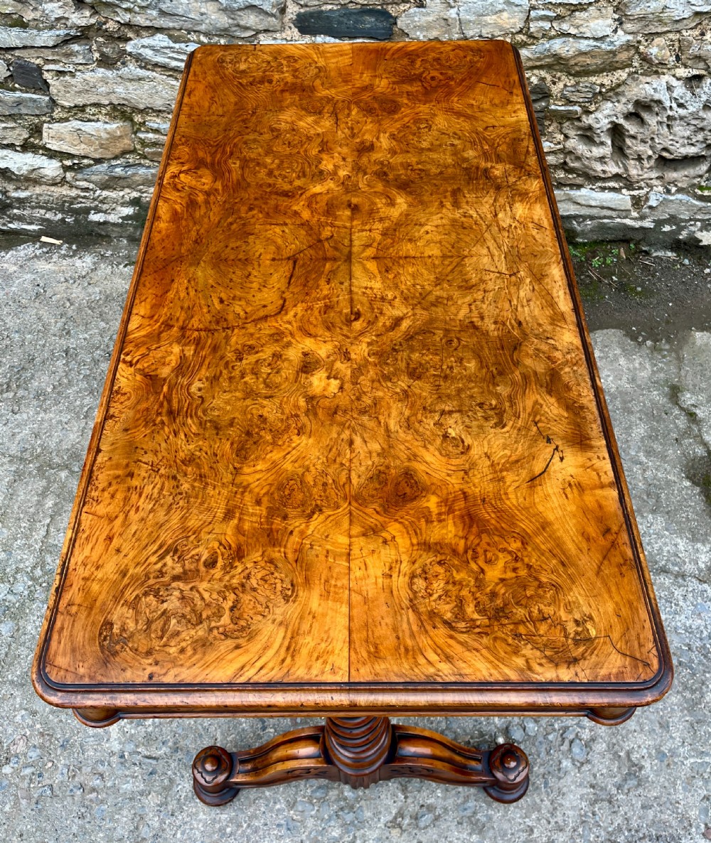 Victorian Walnut Library Table by Hindley & Sons View IV